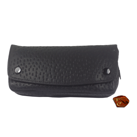 Black leather 1 Pipe Bag with tobacco pouch