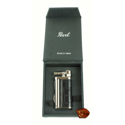 Briquet à pipe Pearl noir croco