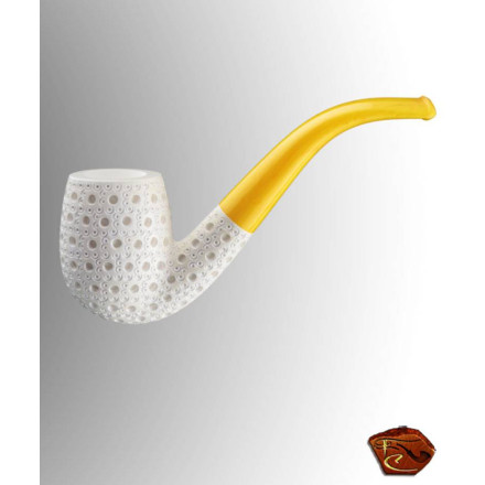 Pipe courbe  Ecume de mer 45/50 en écrin.
