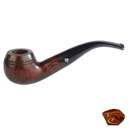 Pipe Courrieu de Cogolin: Pipe forme Bullmoose finition lisse cirée marron.