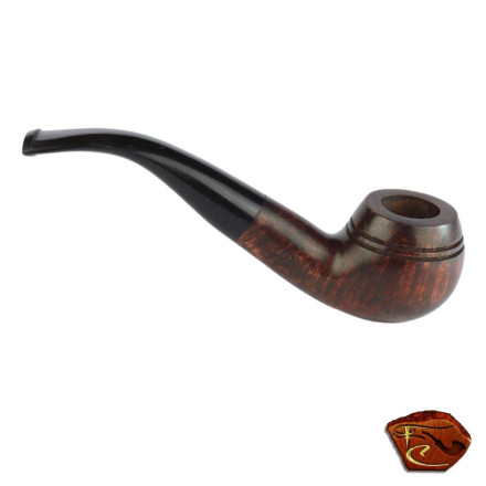 Pipe Courrieu de Cogolin: Pipe forme Bullmoose finition lisse cirée marron.