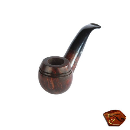 Pipe Courrieu de Cogolin: Pipe forme Bullmoose finition lisse cirée marron.