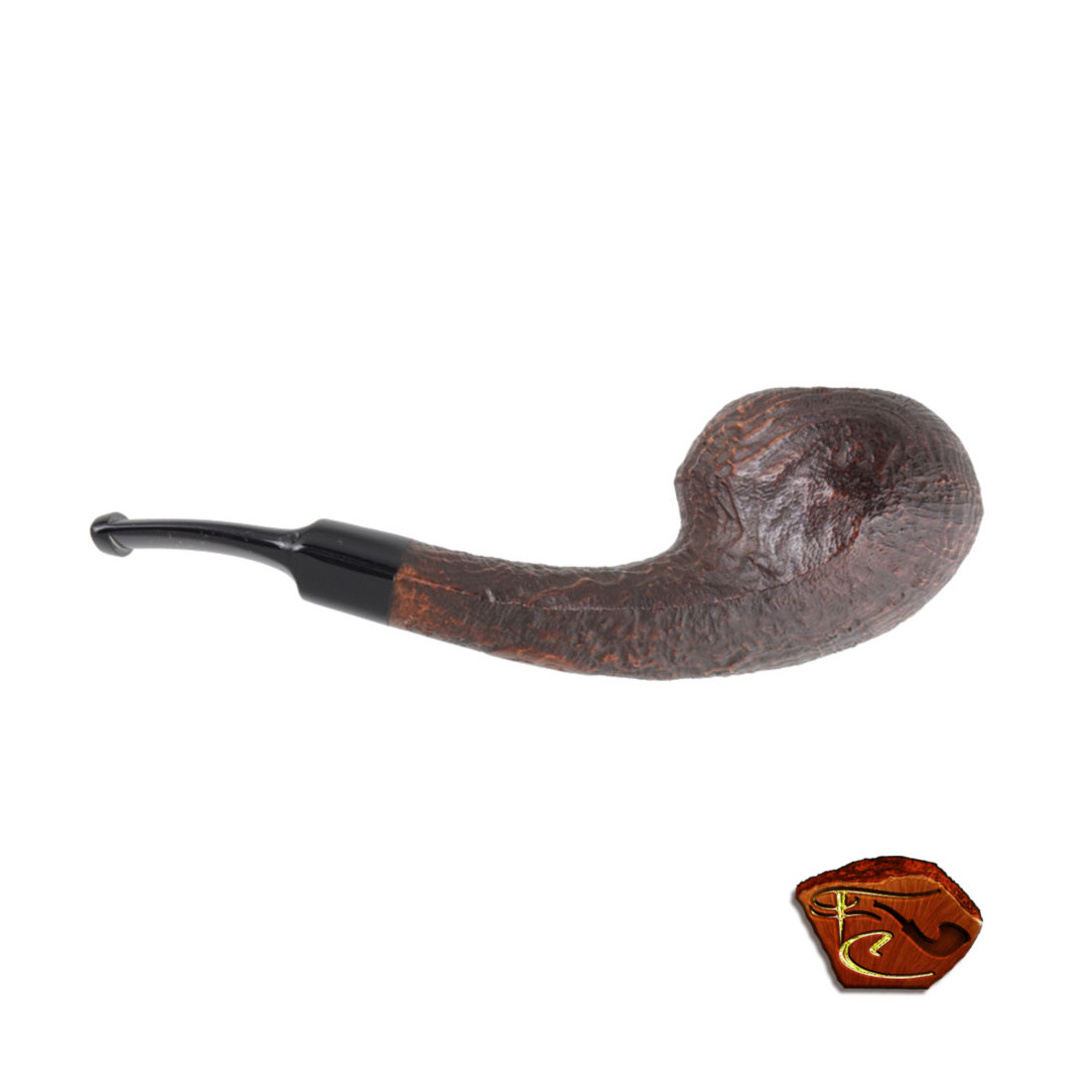 Tom Eltang: Sandblasted Gold Pencil Shank Liverpool Tobacco Pipe