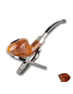 Foldable steel pipe stand Chacom in a leather case. Ref cc300 2